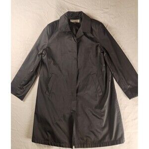 Anne Klein AK2 Women’s Black Trench Coat Size 12 Lightweight Lined Jacket
